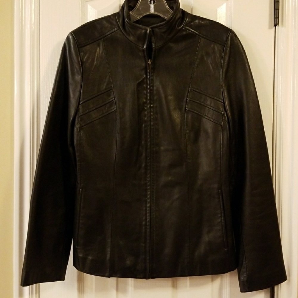 Black Kenneth Cole leather jacket